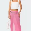 Micro Sequin Sheer Knit Maxi Skirt