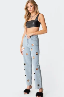 Midnight Faux Leather Crop Top