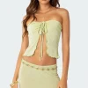 Milan Gathered Split Front Tube Top