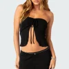 Milan Gathered Split Front Tube Top