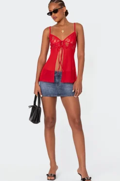 Mimosa Sheer Lace Long Tank Top