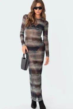 Mindful Sheer Mesh Maxi Dress