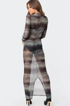Mindful Sheer Mesh Maxi Dress