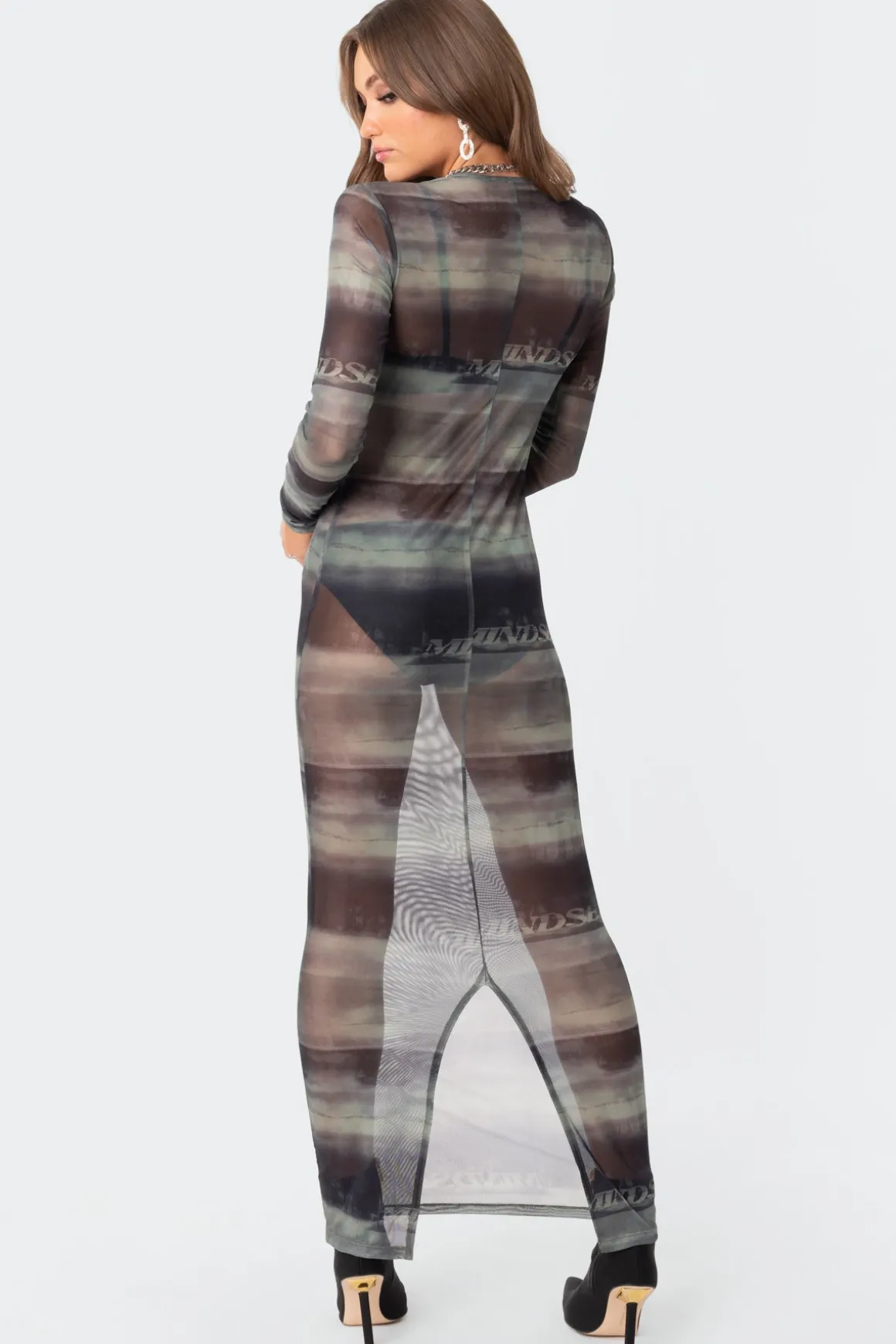 Mindful Sheer Mesh Maxi Dress