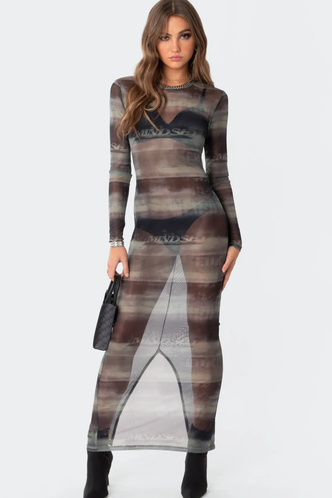 Mindful Sheer Mesh Maxi Dress