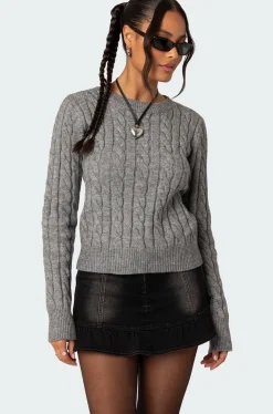 Minka Fitted Cable Knit Sweater