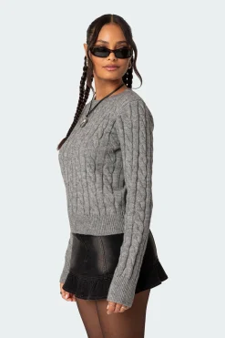 Minka Fitted Cable Knit Sweater
