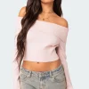 Minnie Cropped Fold Over Knit Top