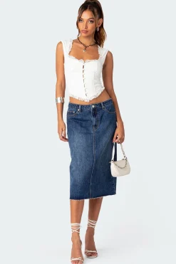 Mirah Denim Midi Skirt