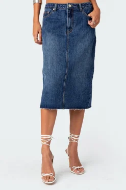 Mirah Denim Midi Skirt