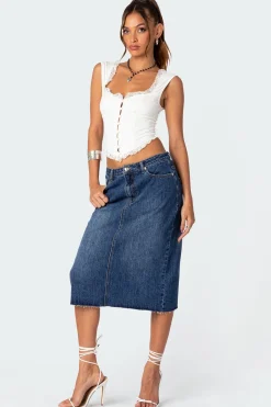 Mirah Denim Midi Skirt