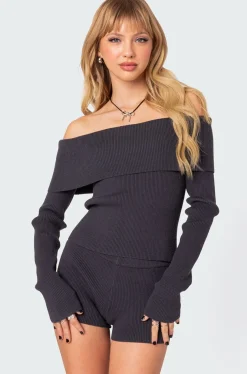 Miriam Fold Over Knit Top