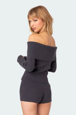 Miriam Fold Over Knit Top