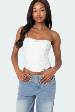 Mist Lacey Ribbon Corset
