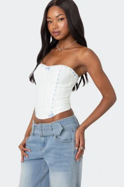 Mist Lacey Ribbon Corset