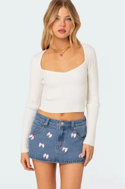 Misty Scoop Neck Ribbed Top
