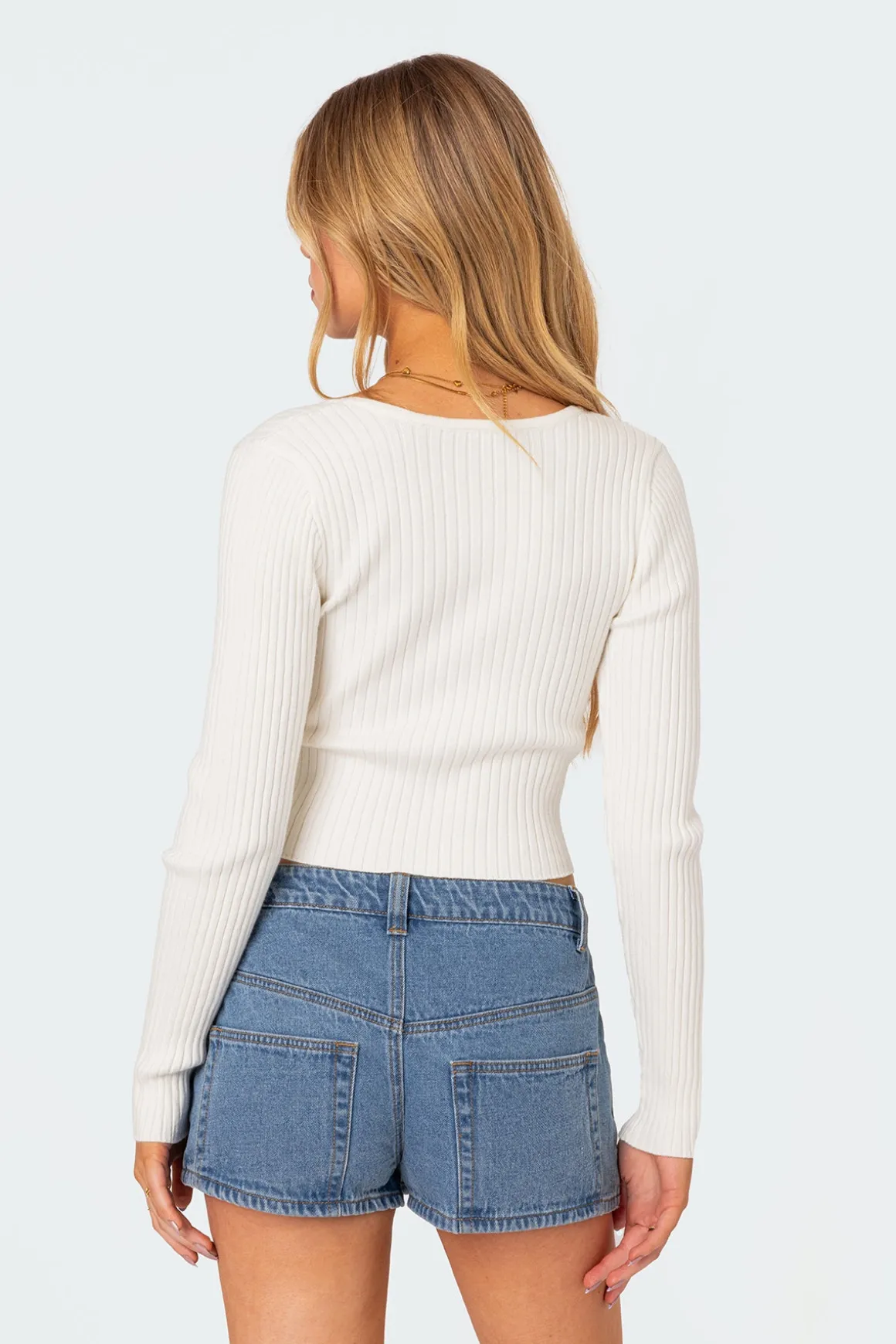 Misty Scoop Neck Ribbed Top