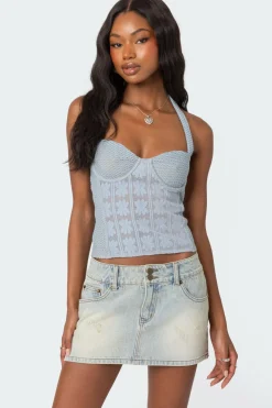 Mixed Crochet Cupped Top