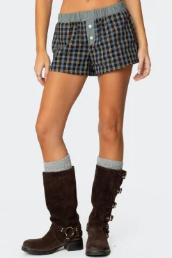 Mixed Plaid Boxer Shorts