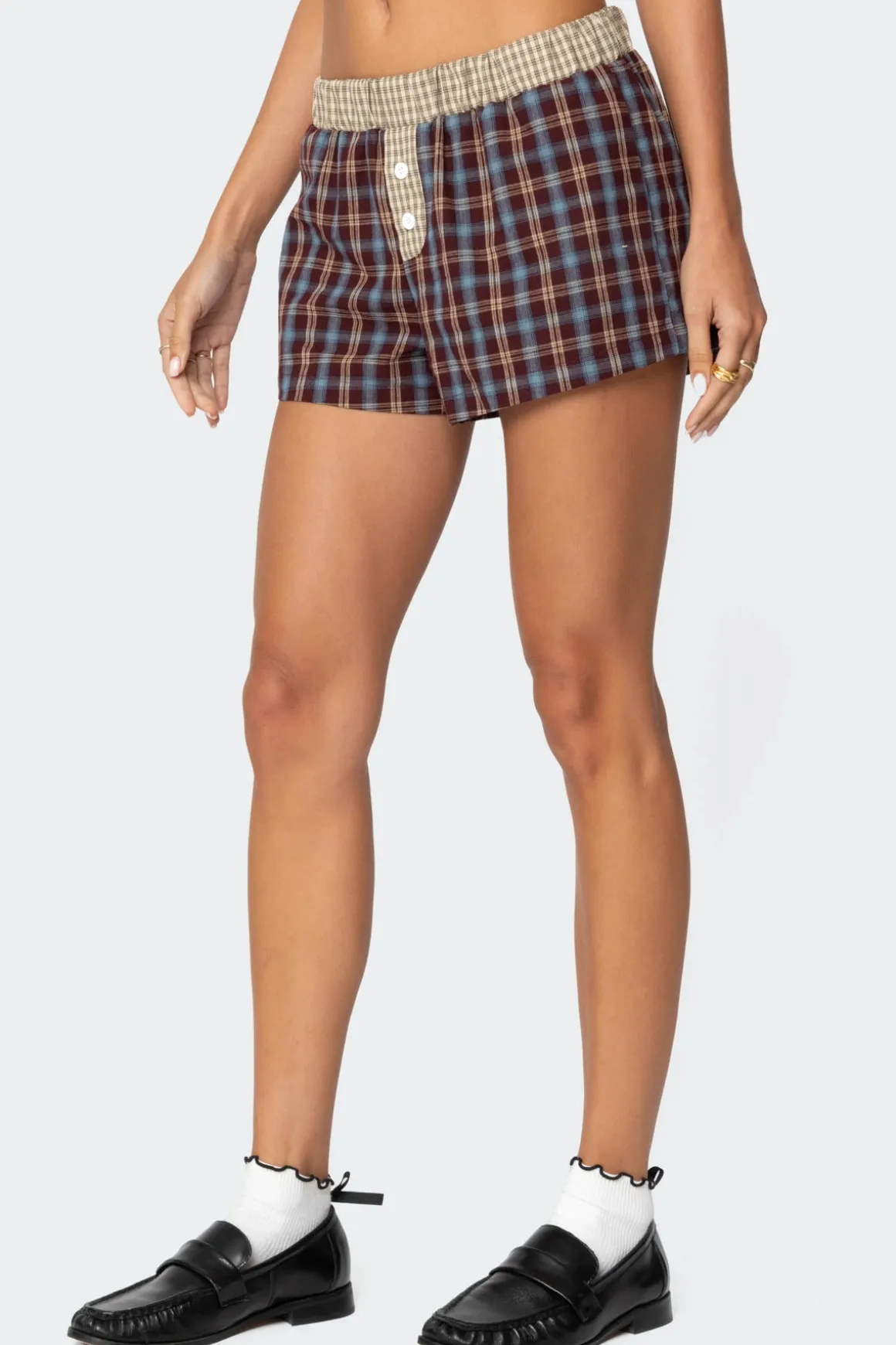 Mixed Plaid Boxer Shorts