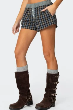 Mixed Plaid Boxer Shorts