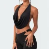 Monique Cropped Open-Back Top