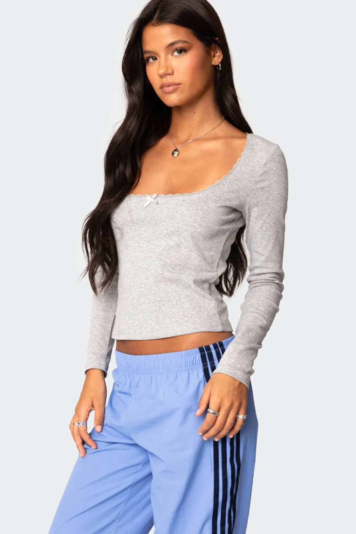 Mora Lace Trim Ribbed T Shirt
