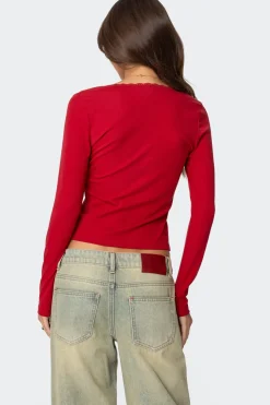Mora Lace Trim Ribbed T Shirt