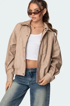 Mori Oversized Faux Leather Jacket