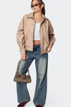 Mori Oversized Faux Leather Jacket
