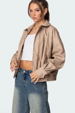 Mori Oversized Faux Leather Jacket