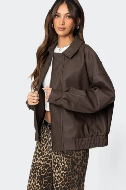 Mori Oversized Faux Leather Jacket
