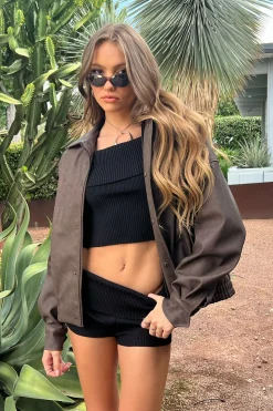 Mori Oversized Faux Leather Jacket