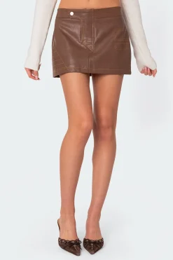Moto Faux Leather Mini Skirt