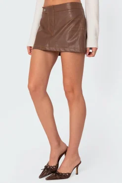 Moto Faux Leather Mini Skirt