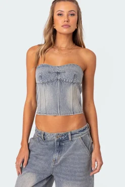 Myla Washed Denim Corset