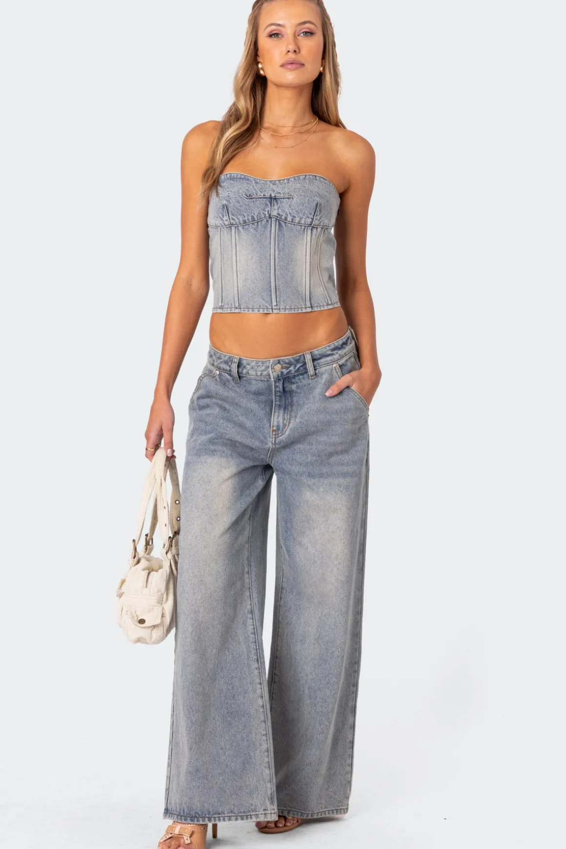 Myla Washed Denim Corset