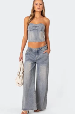 Myla Washed Denim Corset