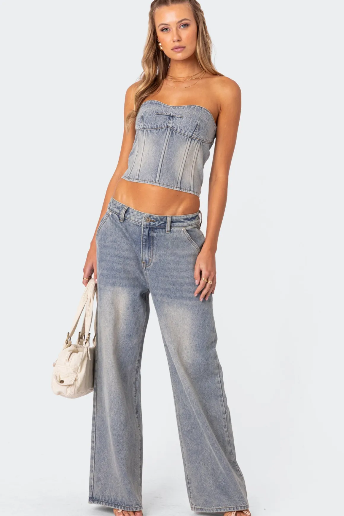 Myla Washed Denim Corset