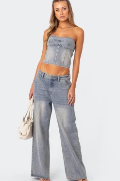 Myla Washed Denim Corset