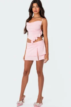 Nala Low Rise Slitted Mini Skirt