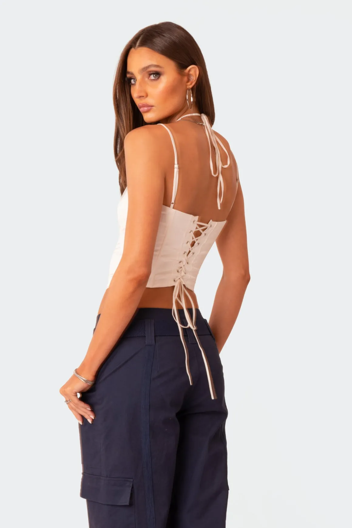 Nara Satin Lace Up Corset