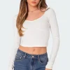 Nat Ruched V Neck Top