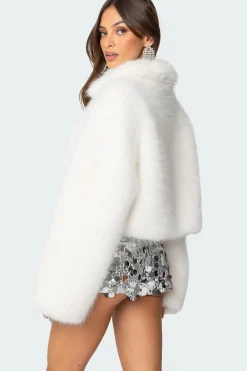 Nathalie Cropped Faux Fur Jacket
