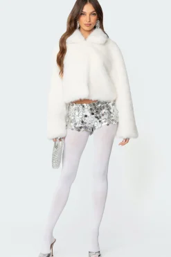 Nathalie Cropped Faux Fur Jacket