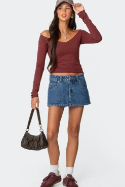 Nattie Off Shoulder V Neck Top