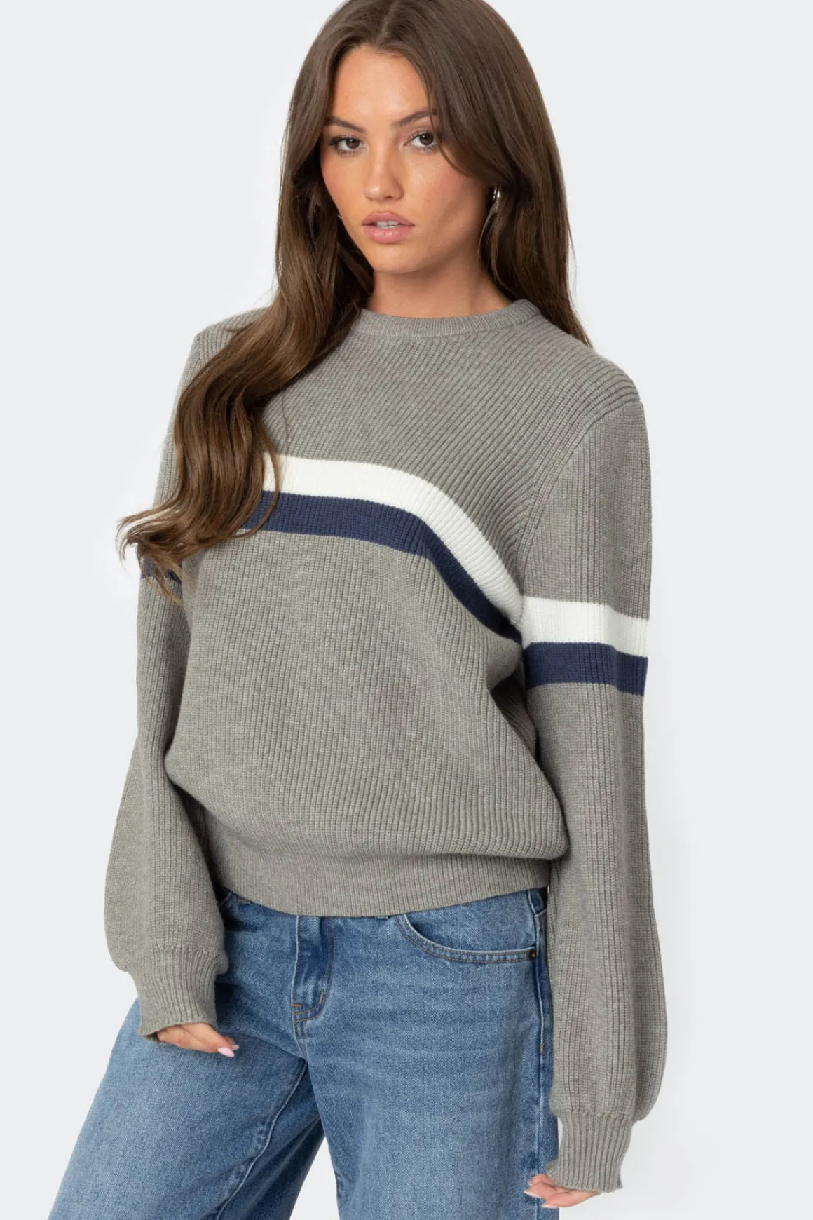 Nautical Striped Oversized Sweater