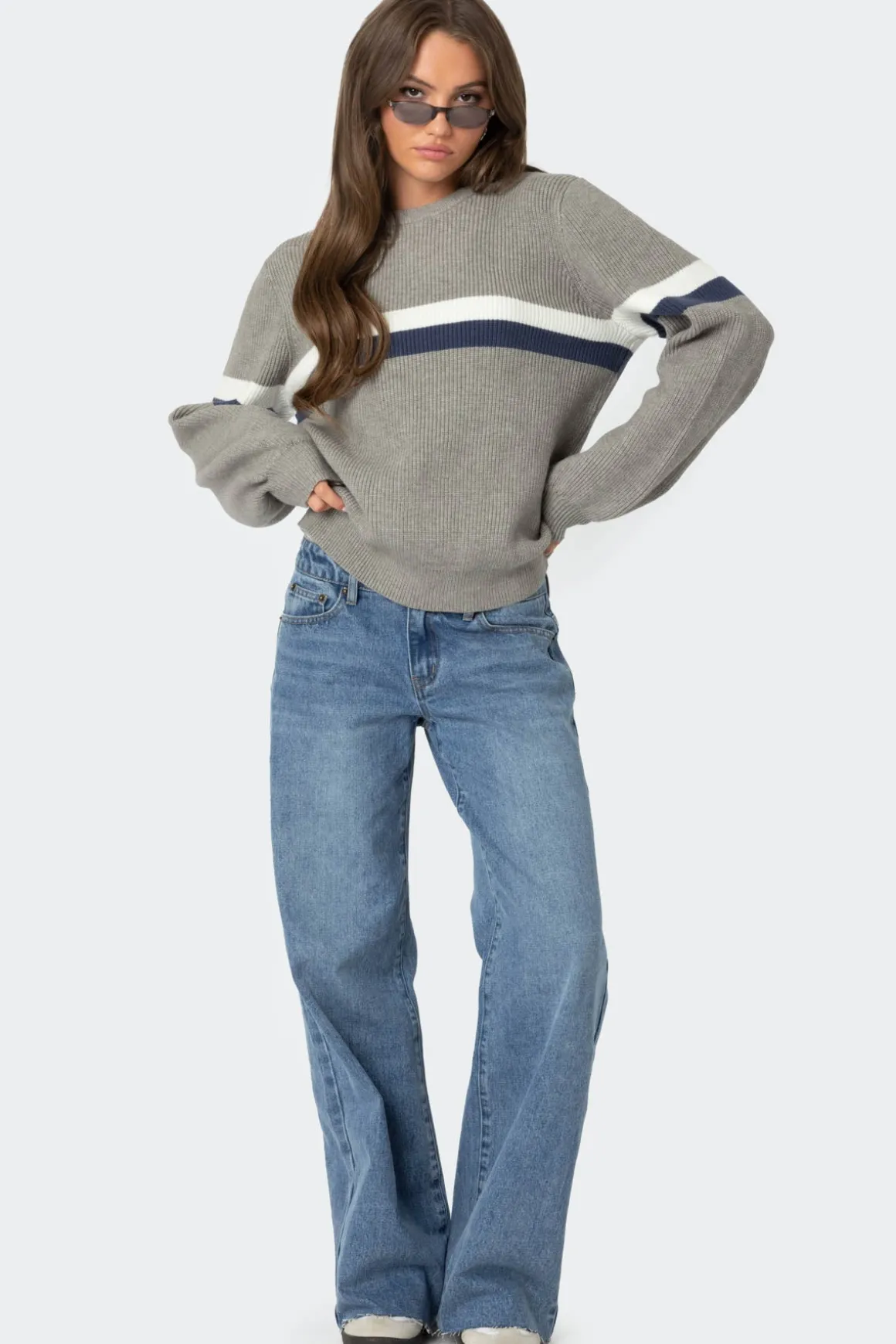 Nautical Striped Oversized Sweater
