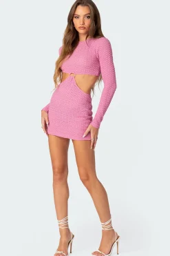 Nekita Textured Cut Out Mini Dress