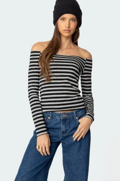 Nelligan Striped Off Shoulder Top